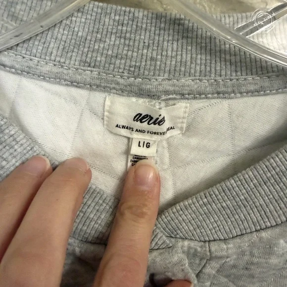 Aerie Heather Gray Quilted Bomber Jacket - Picture 2 of 3